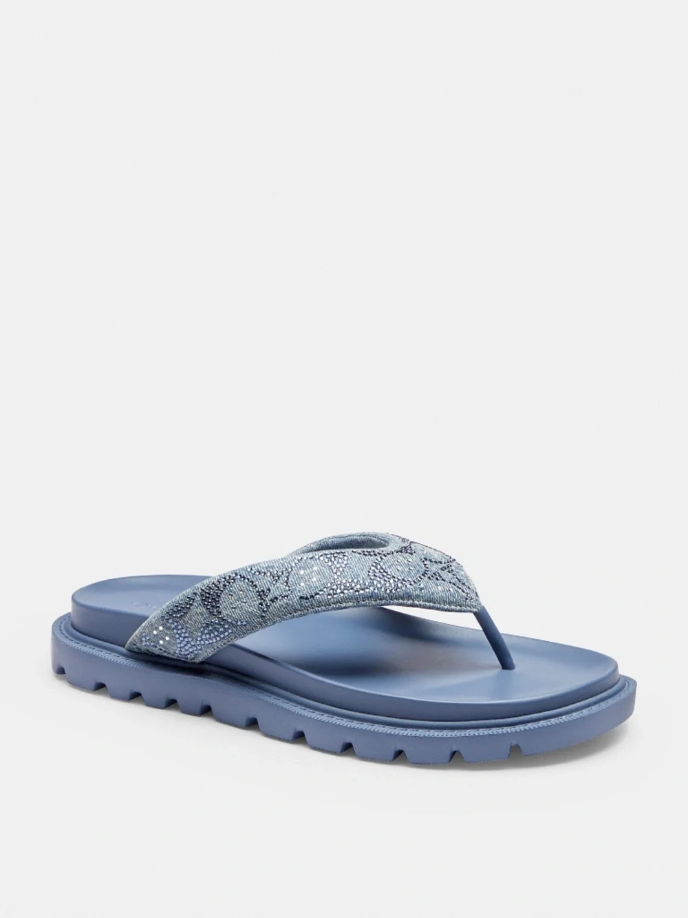 Coach Brynn Thong Sandal In Crystal Signature Denim